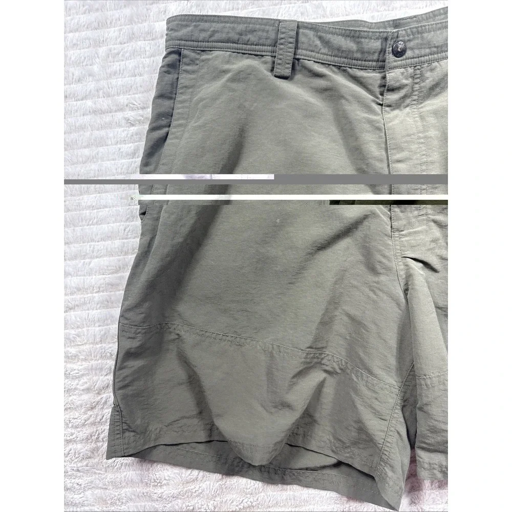 North Face Mens Shorts 42 Nylon Rip Stop Tan Travel Hiking Outdoor Fishing Green